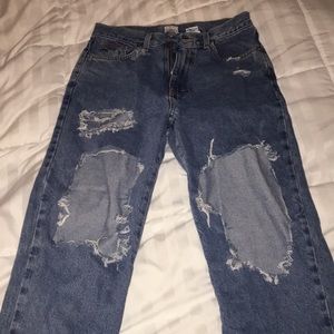 Calvin Klein distressed mom jeans